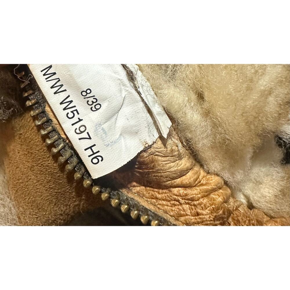 Born Women's Shearling Cognac Brown Suede Leather Mid Calf Boots US 8 EU 39 Zip - Picture 8 of 9